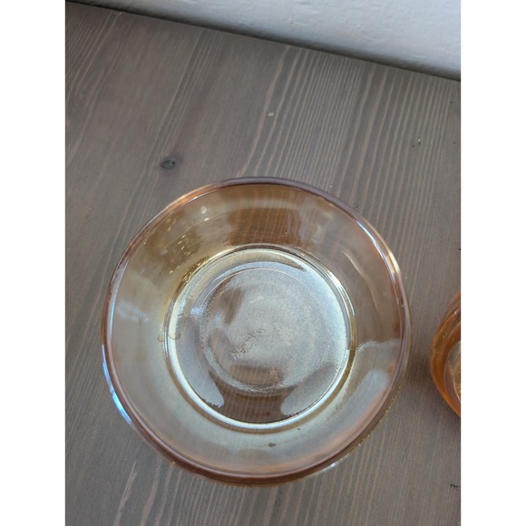 Vintage Jeannette Glass Marigold Iridescent Glass Poodle Trinket Box Candy Dish - Picture 5 of 9